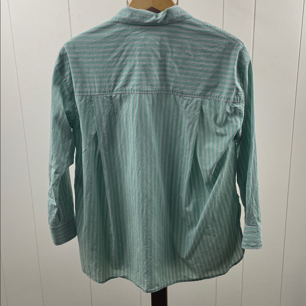 Madewell The Signature Poplin Oversized Shirt Dusty Verdigris - Picture 6 of 6